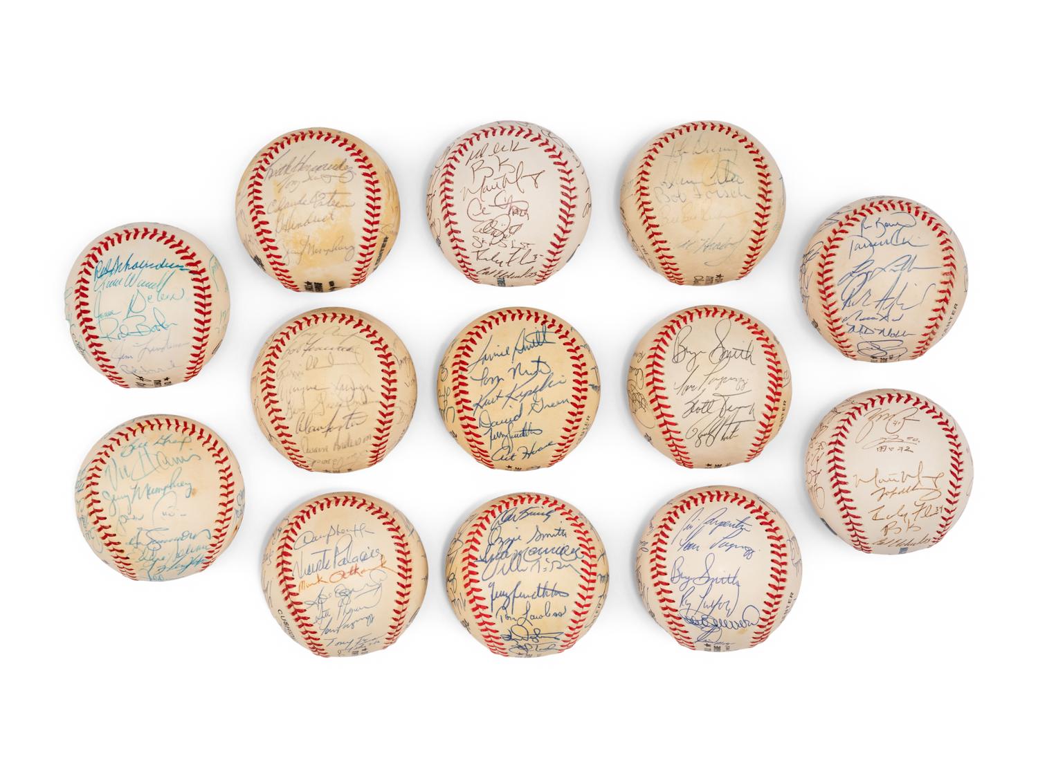 A Large Group of Assorted 1970s-2000s St. Louis Cardinals Team Signed Autograph Baseballs,