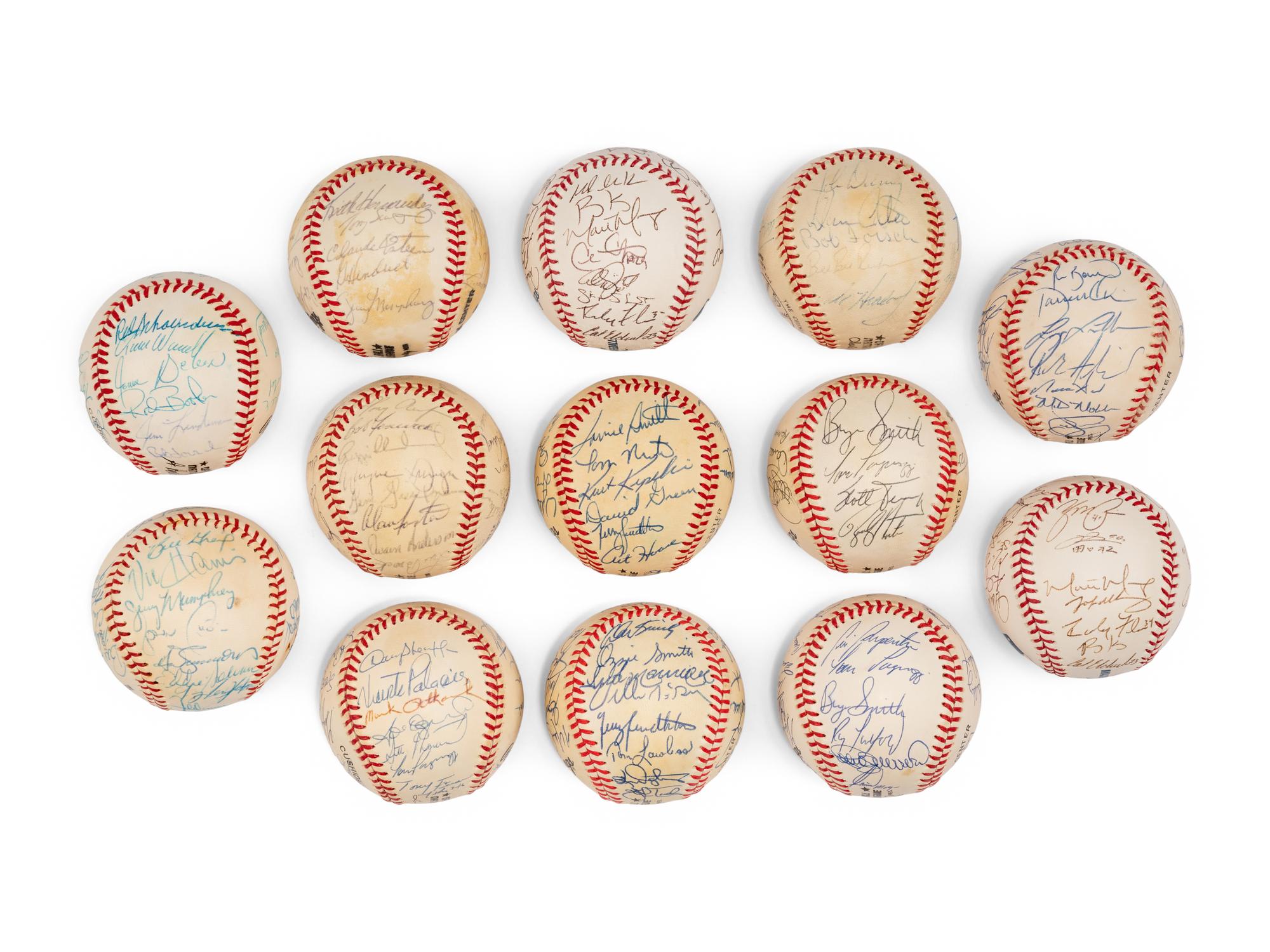 A Large Group of Assorted 1970s-2000s St. Louis Cardinals Team Signed Autograph Baseballs,
