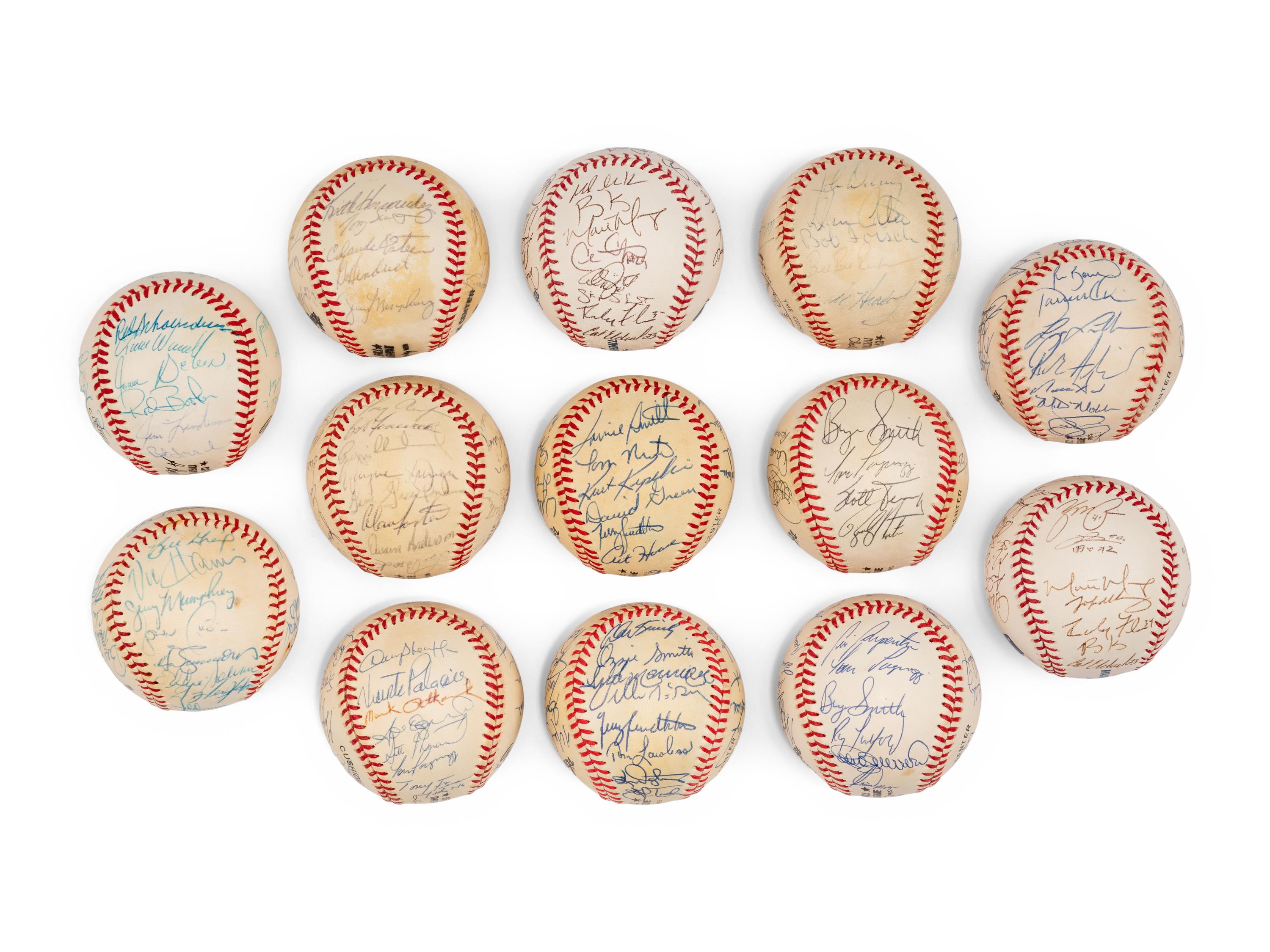 A Large Group of Assorted 1970s-2000s St. Louis Cardinals Team Signed Autograph Baseballs,