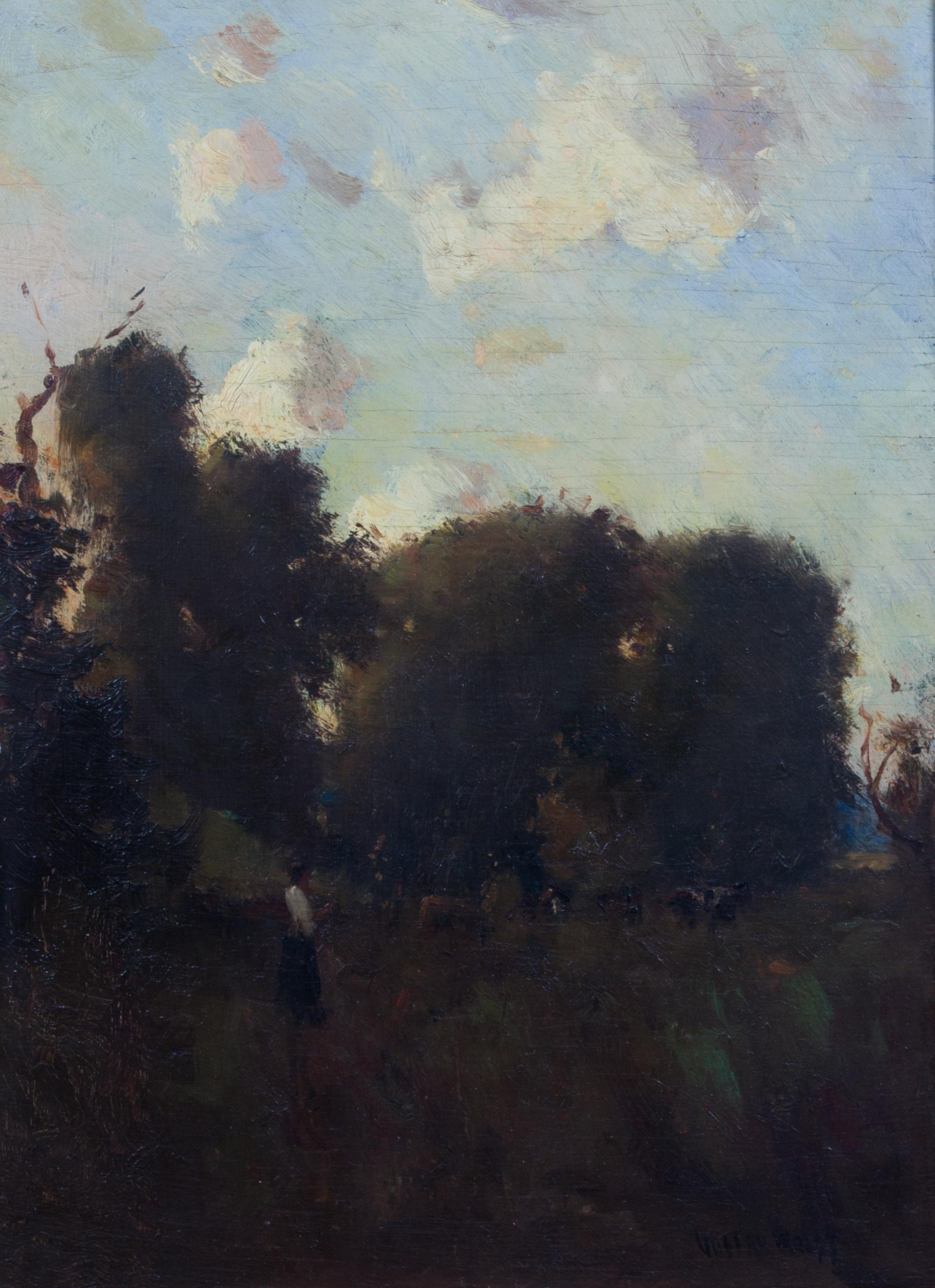 Gustav Wolff, (German/American, 1863-1935), Figure in Wooded Landscape