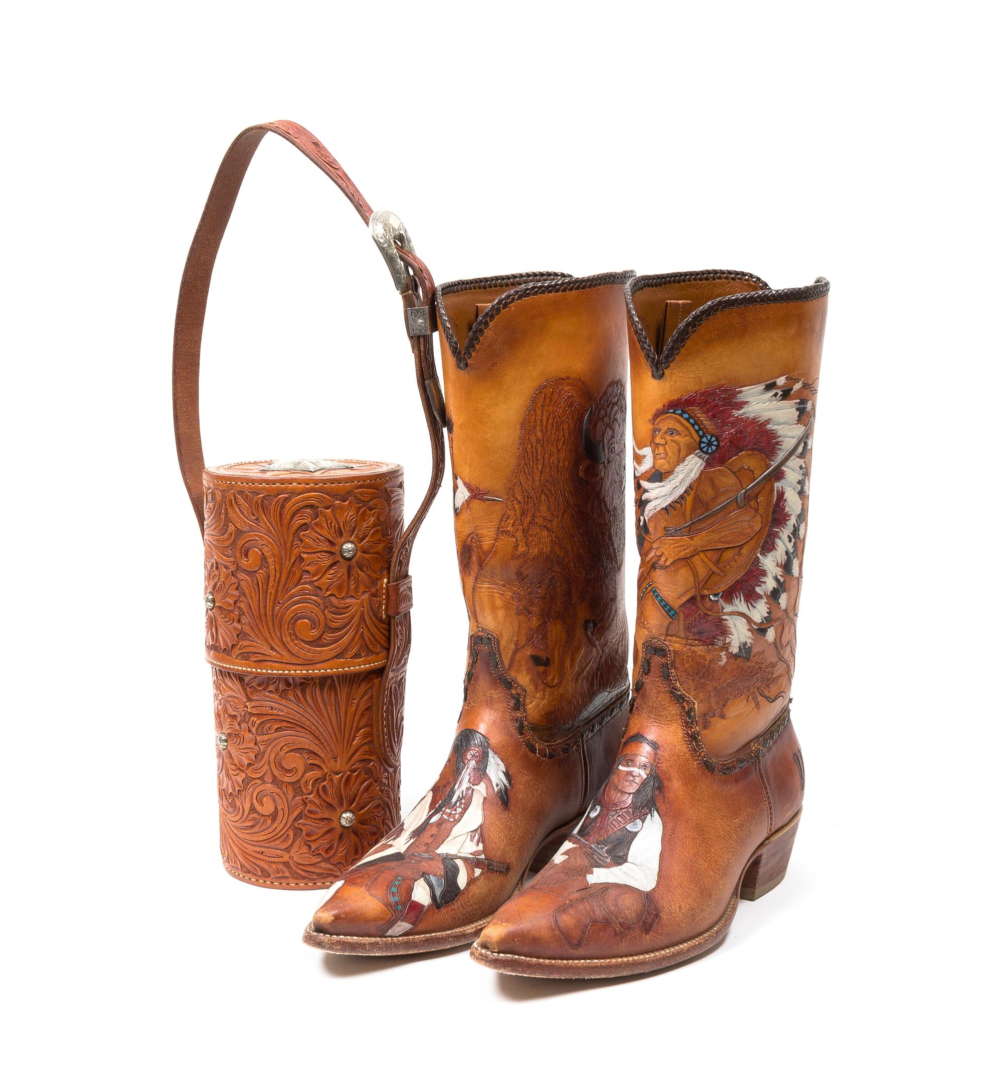 A Pair of Leather Boots, Falconhead El Paso, Texas