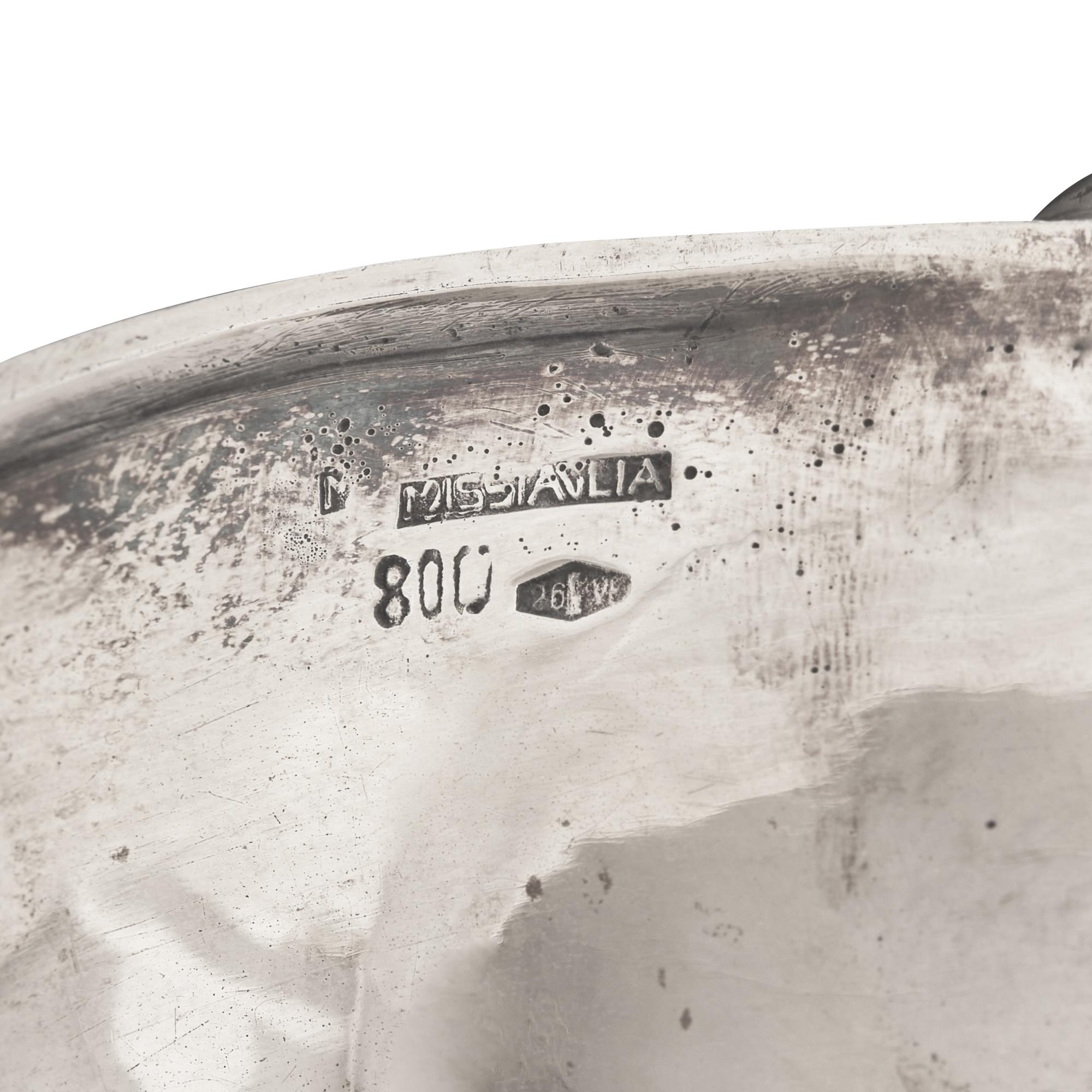 An Italian Silver Grotto Style Shell-Form Bonbon Dish