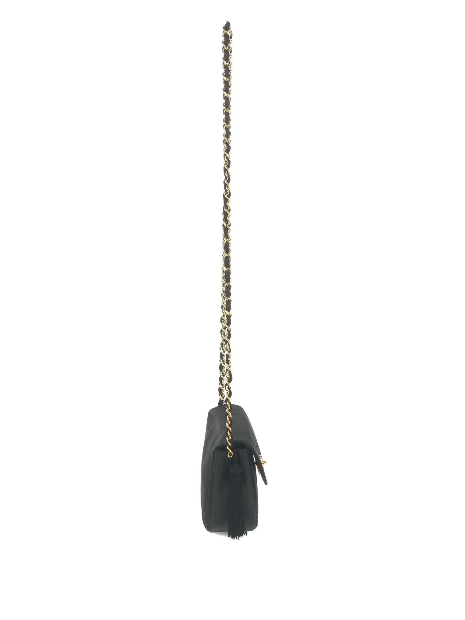 Chanel Black Silk Rounded Flap Bag