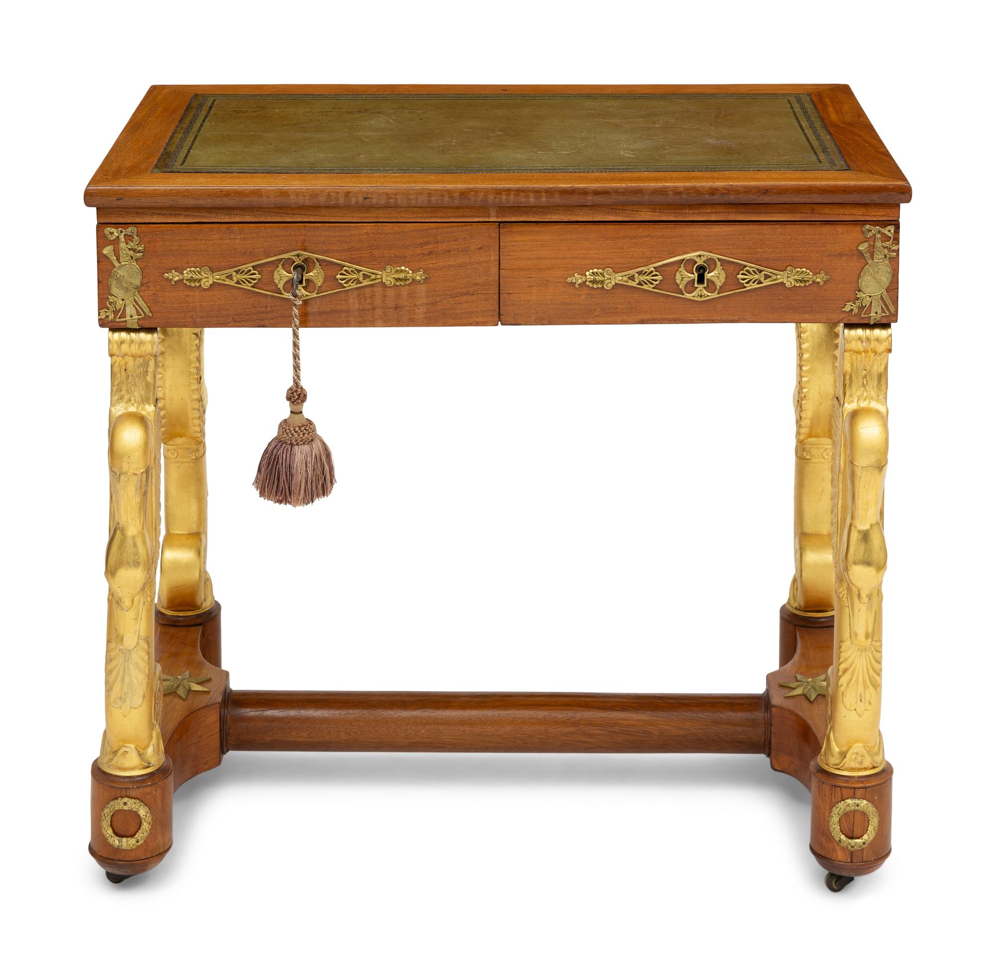An Empire Parcel-Gilt Mahogany Writing Table