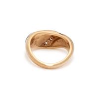 YELLOW GOLD, DIAMOND, AND ENAMEL RING