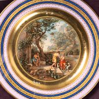 Four Framed Vienna Style Porcelain Cabinet Plates