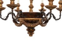 A Neoclassical Parcel Gilt Six-Light Chandelier