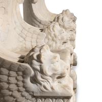 A Pair of Roman Style White Marble Armchairs