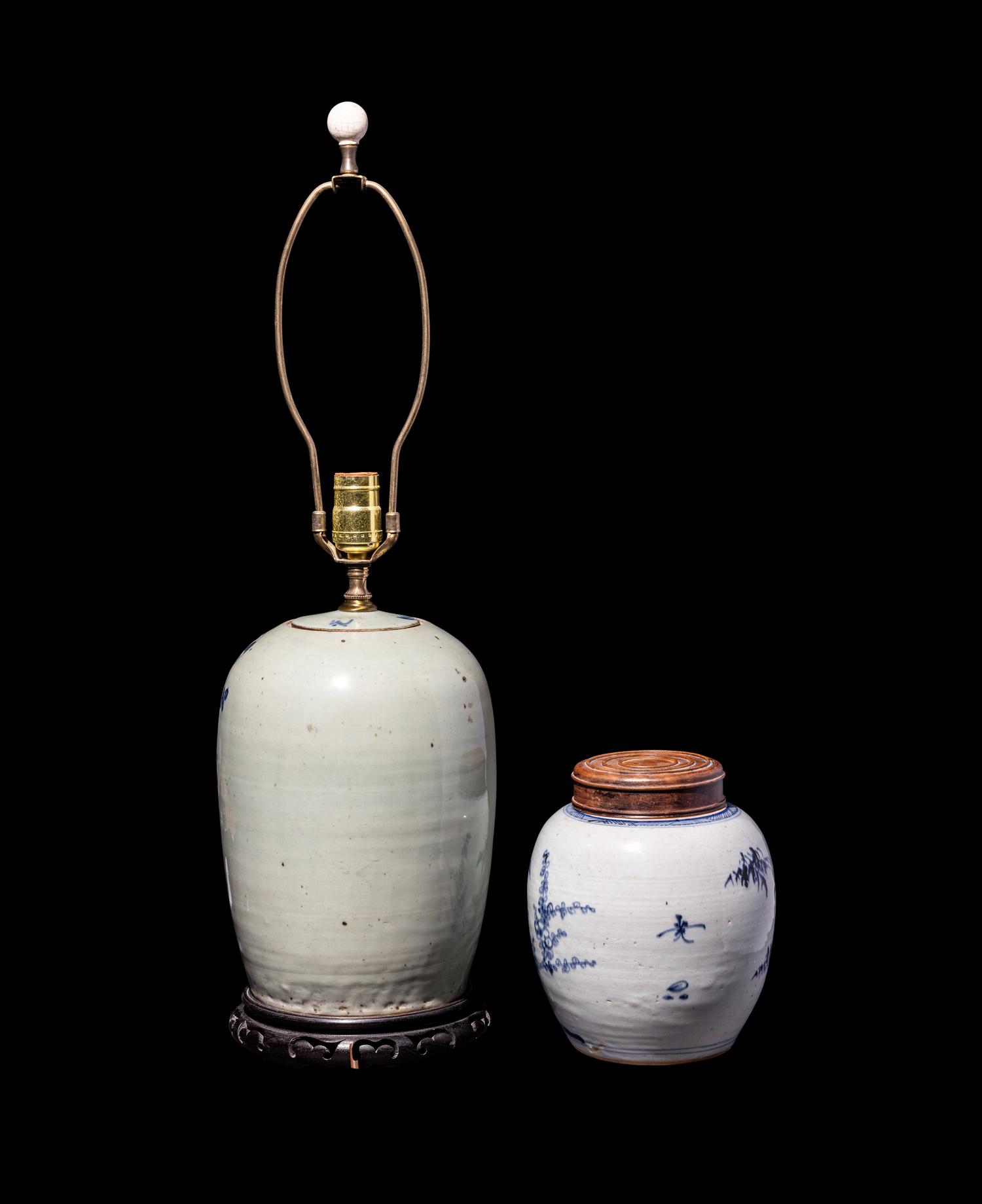 Two Chinese Blue and White Porcelain Jars