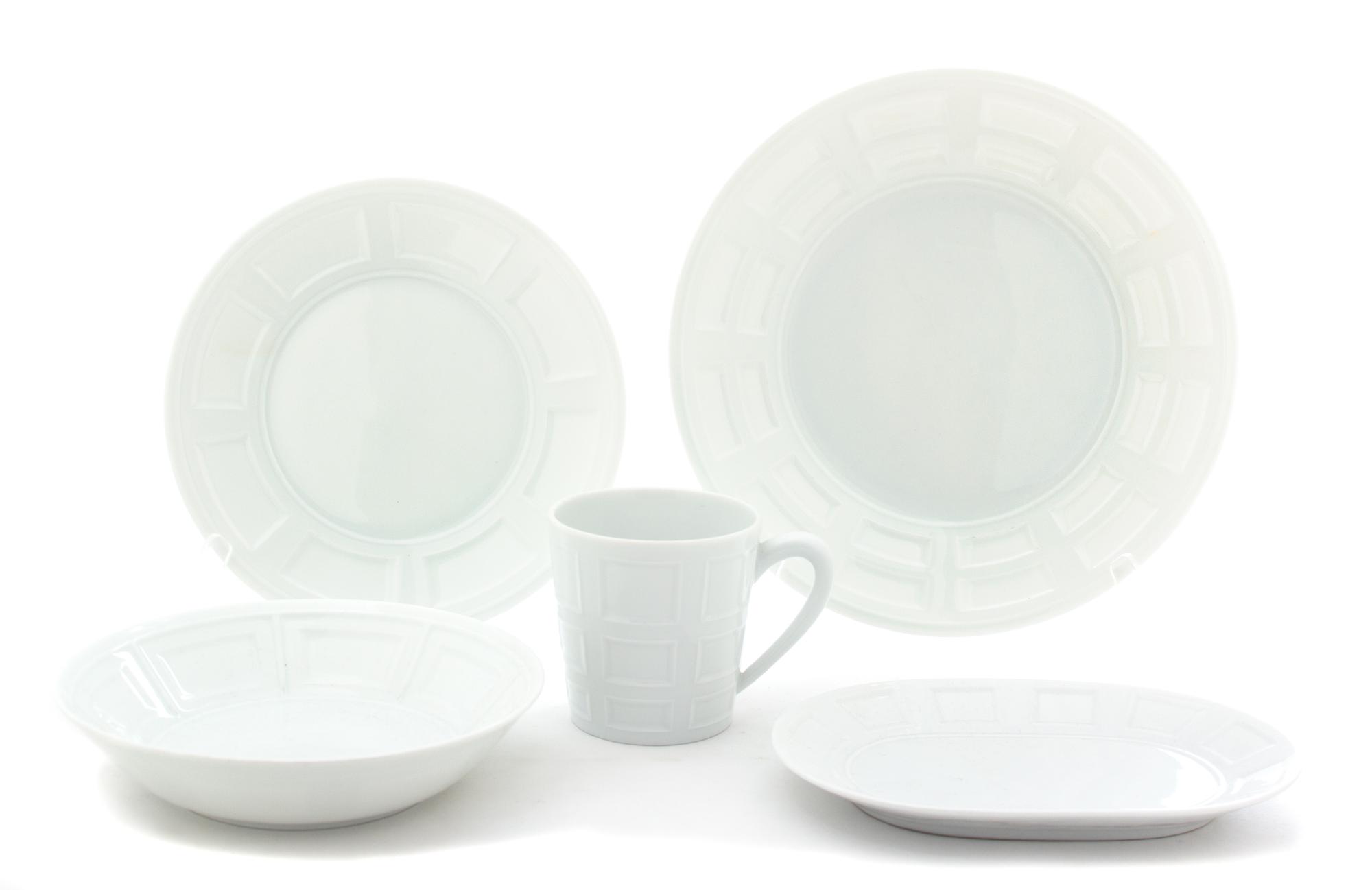A Partial Set of Bernardaud Limoges Porcelain Diameter of dinner plate 10 1/4 inches. — 20TH CENTURY