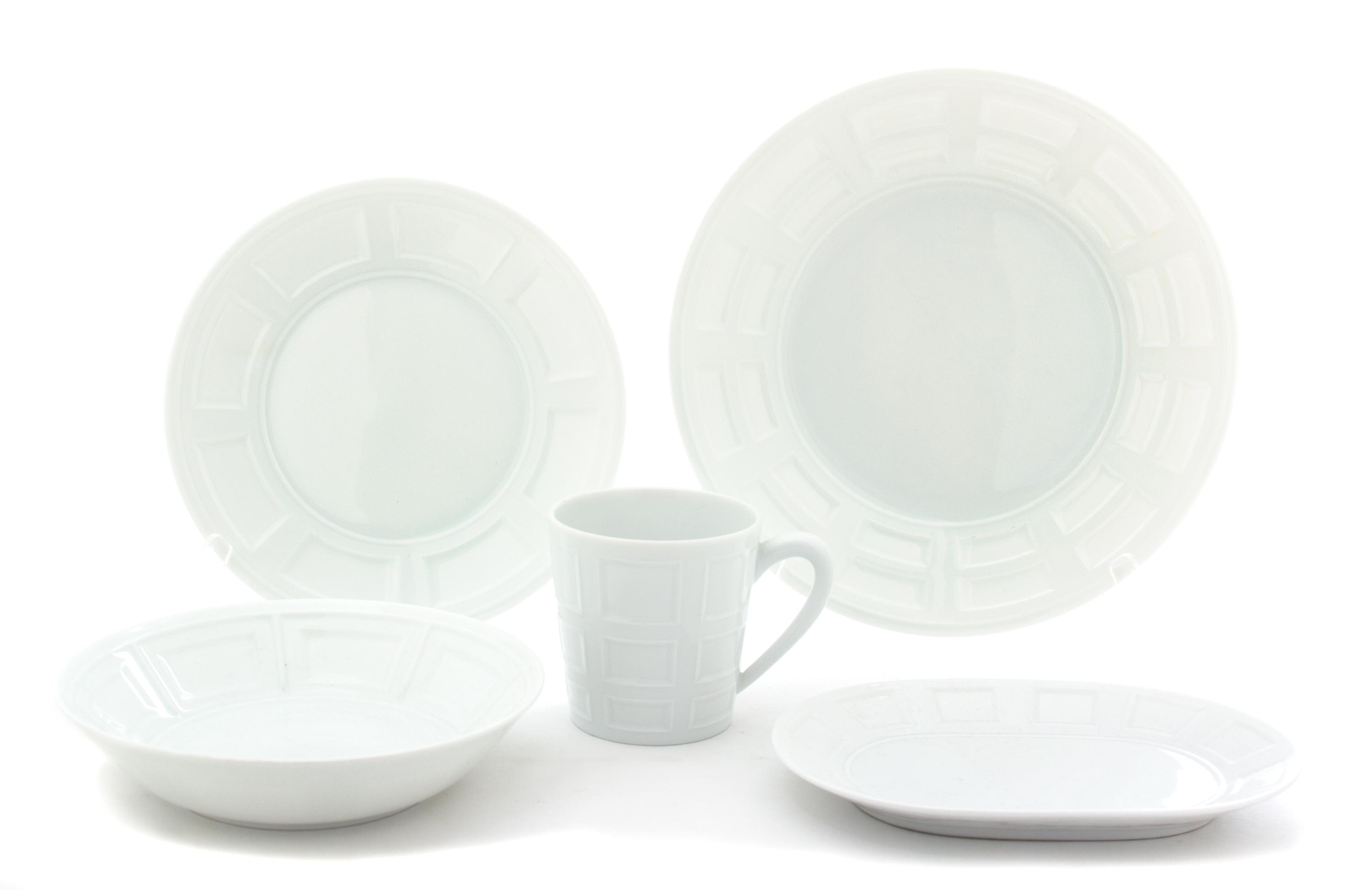 A Partial Set of Bernardaud Limoges Porcelain Diameter of dinner plate 10 1/4 inches. — 20TH CENTURY