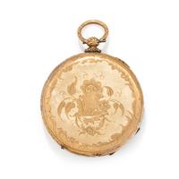 M.J. TOBIAS, 18K YELLOW GOLD OPEN FACE POCKET WATCH