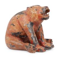 A Carved and Polychrome-Painted Folk Art Bear
