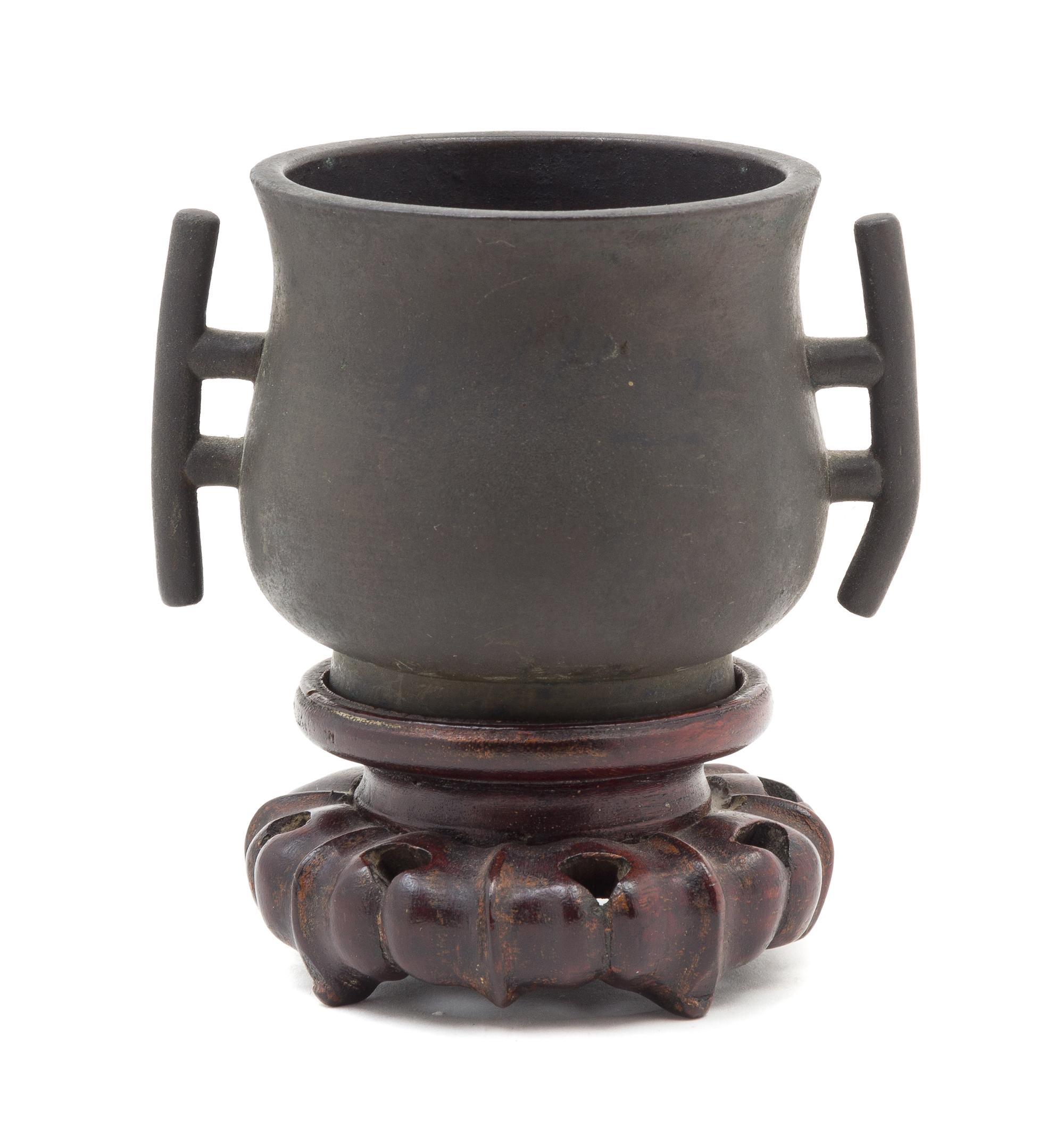 A Bronze Censer Height 3 1/4 inches.