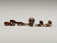 Five Rockingham Glazed Miniature Boots and Shoes