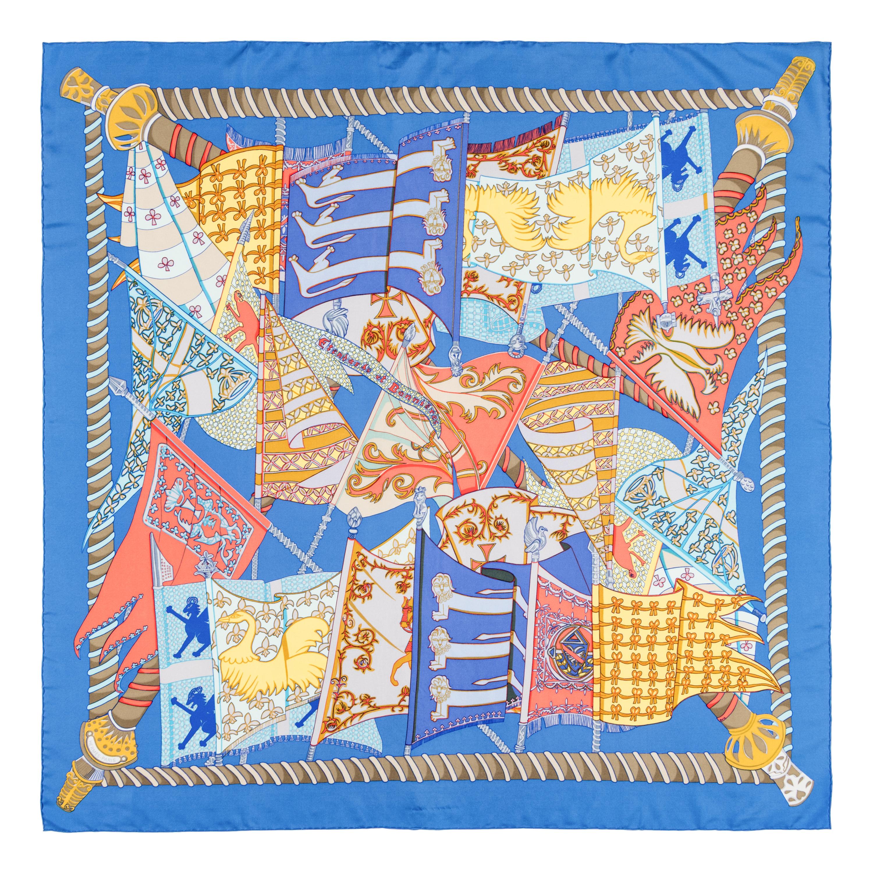 Hermès, Three Silk Scarves 90