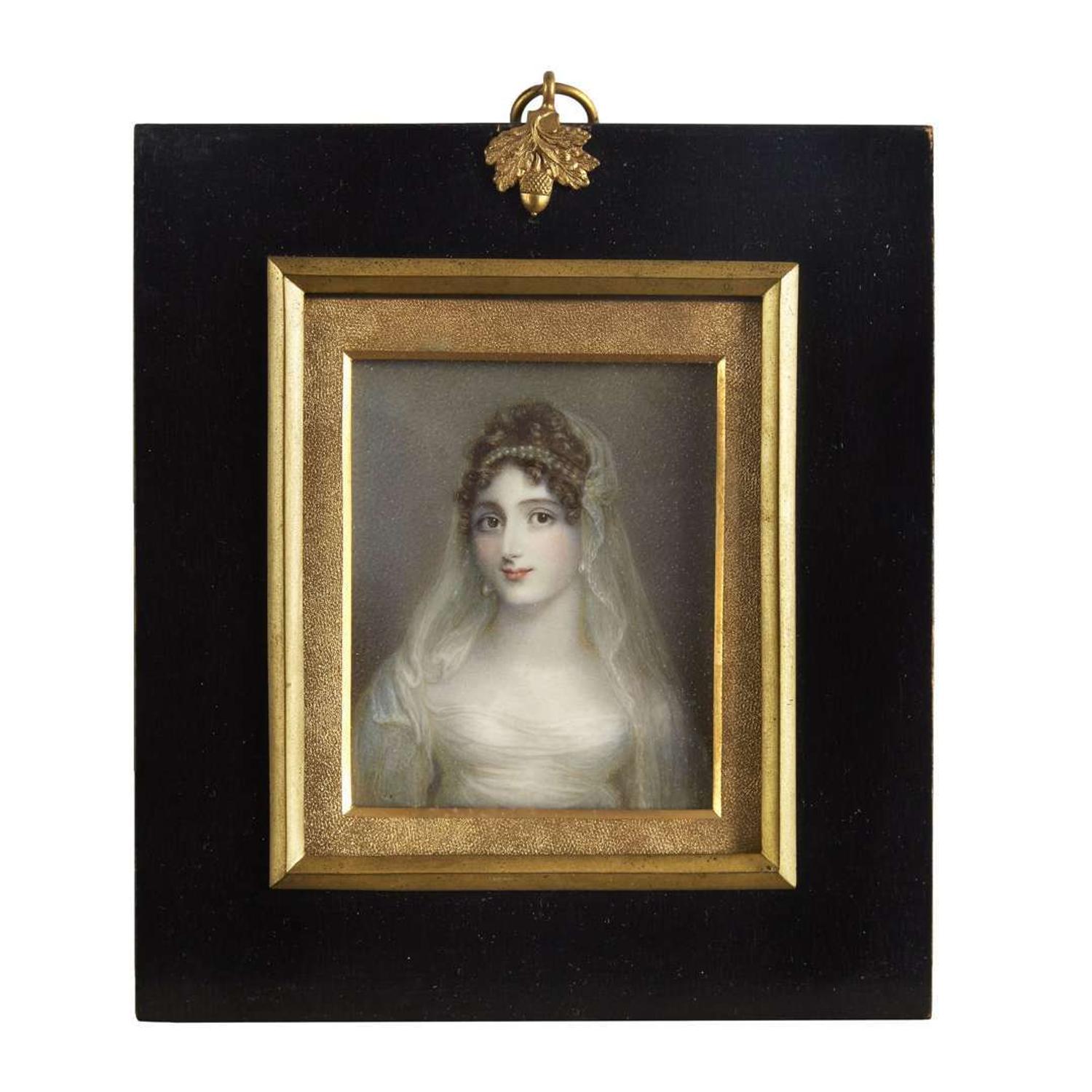 Mrs. Anne Mee (English, circa 1760-1851) Portrait miniature of Decima Cecelia Shubrick Heyward (1796-1867) of