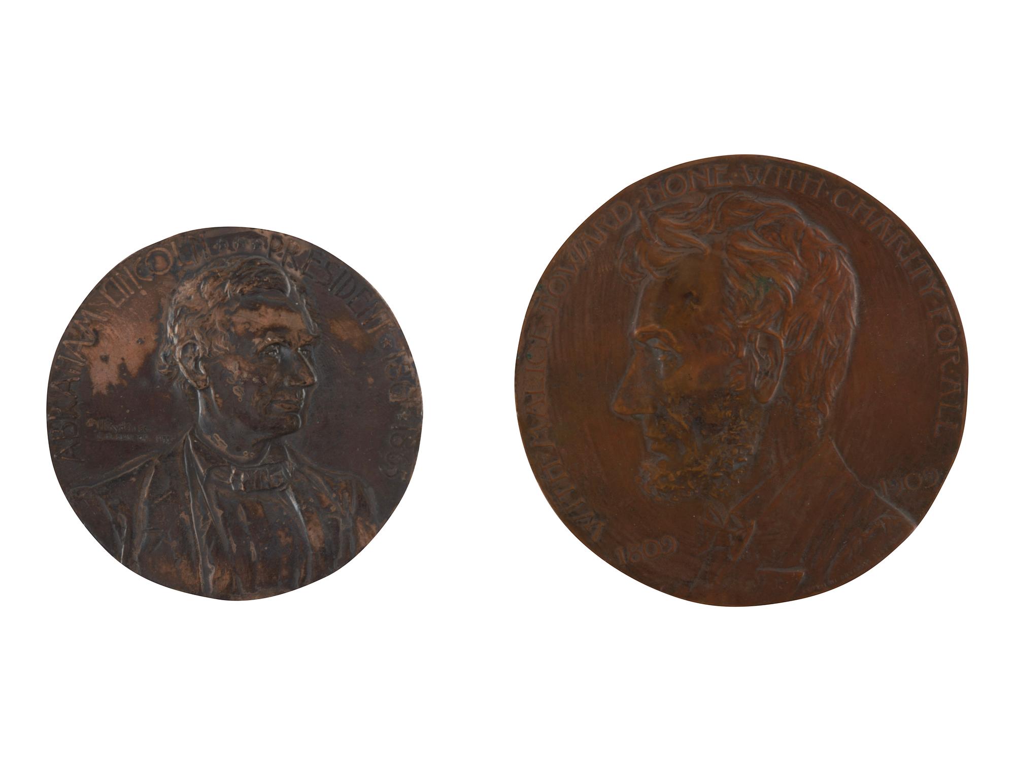 [EXONUMIA]. A group of Lincoln, John C. Frémont, Andrew Jackson, Ulysses Grant, and Civil War-related tokens and medals, comprising: