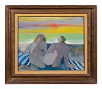 Sur la plage le soir