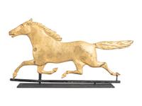 A Molded and Gilt Copper and Cast-Zinc Horse Weathervane