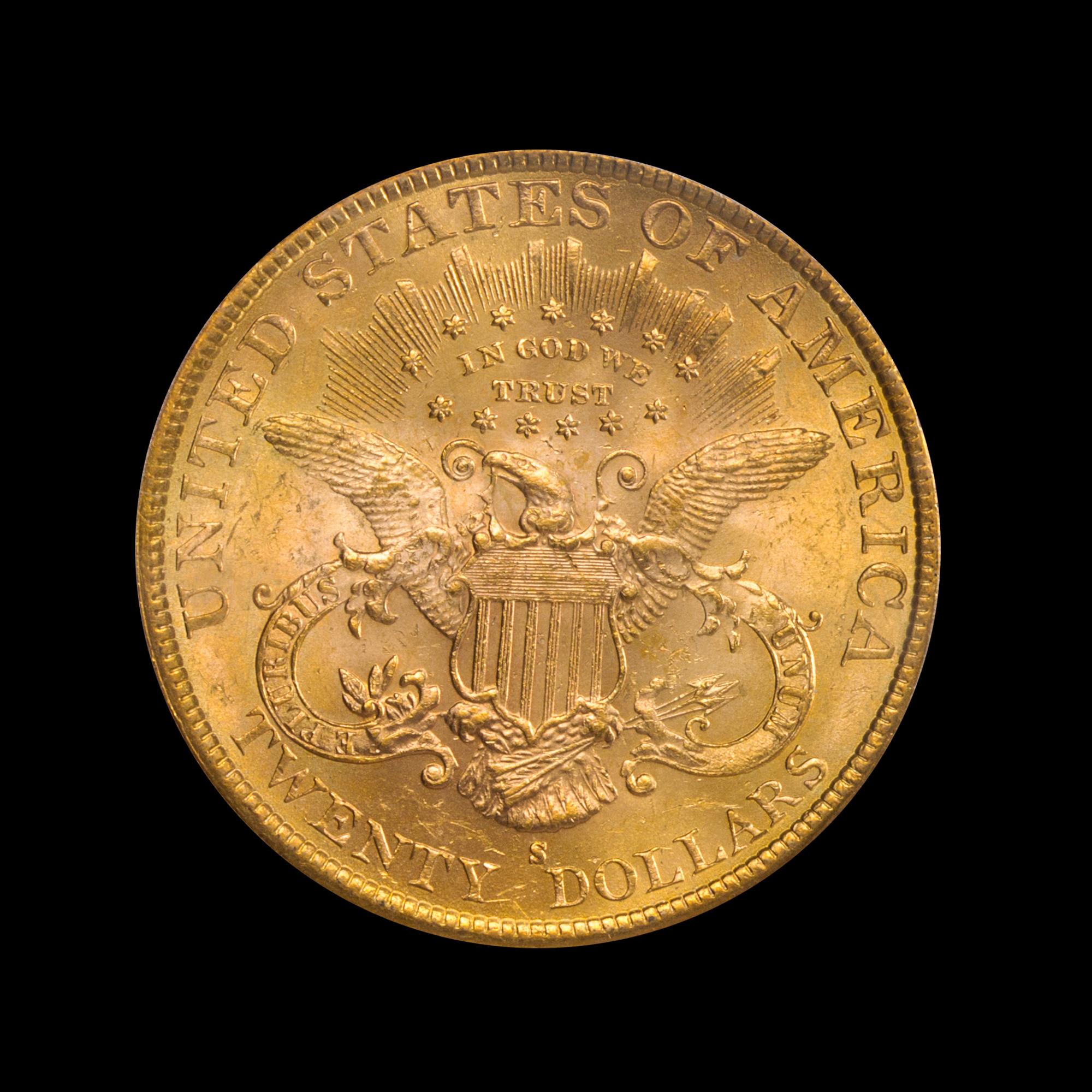 A United States 1896-S Liberty Head $20 Gold Coin