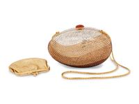 Judith Leiber Brown Layered Egg Minaudière