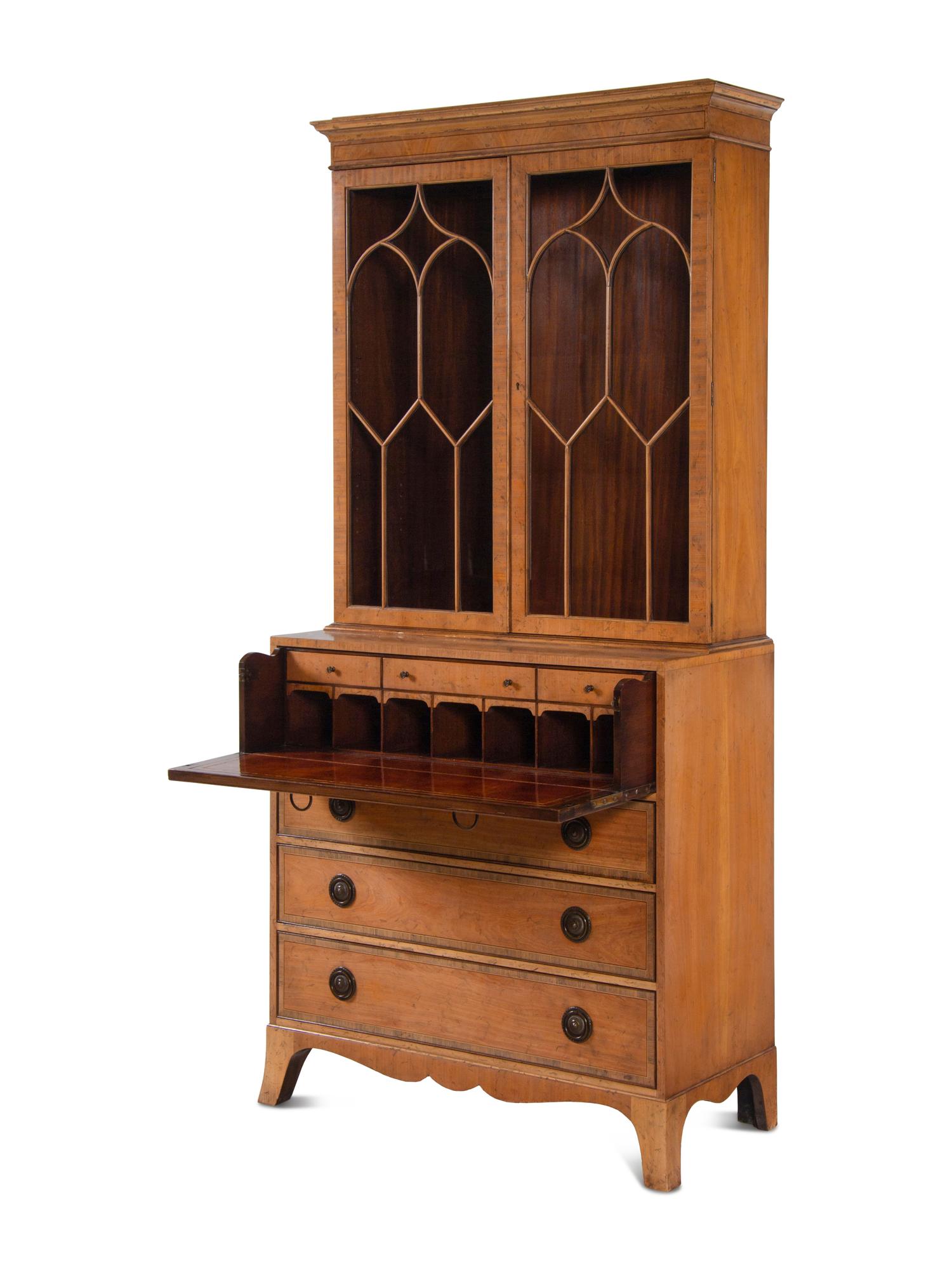 A Baker Georgian Style Secretary Bookcase