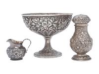 Three American Silver Repousse Table Wares