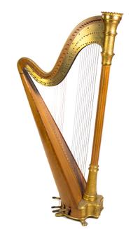 A Lyon & Healy Parcel Gilt Satinwood Harp Height 67 1/4 inches. — CIRCA 1940