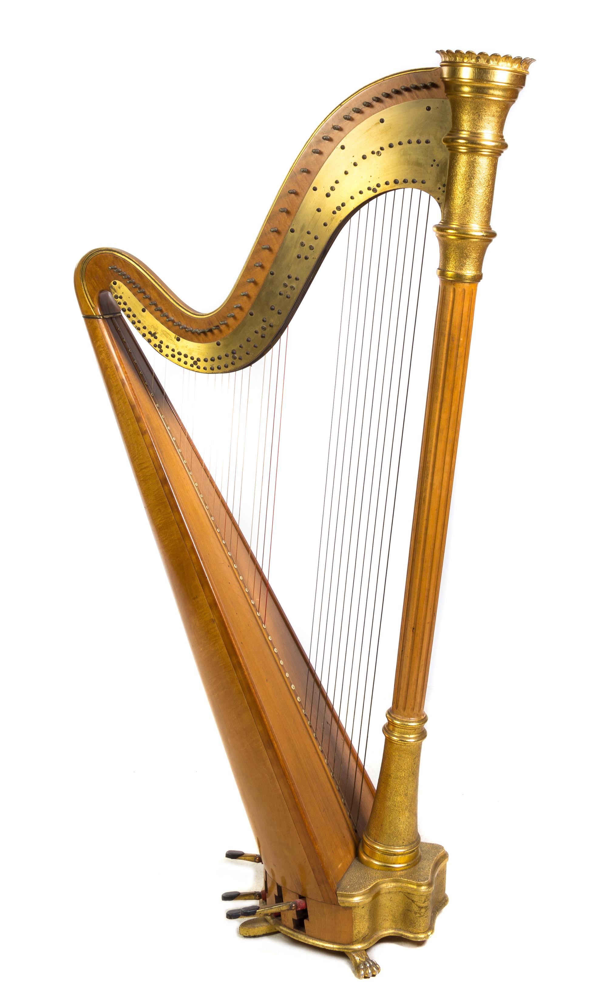 A Lyon & Healy Parcel Gilt Satinwood Harp Height 67 1/4 inches. — CIRCA 1940