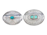 Navajo Silver and Turquoise Belt Buckles