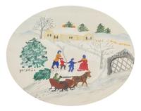 Grandma (Anna Robertson) Moses, (American, 1860-1961), Bringing in Tree, 1944