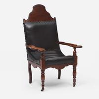 A carved mahogany Campeche or planter's chair Possibly Caribbean, early 19th century