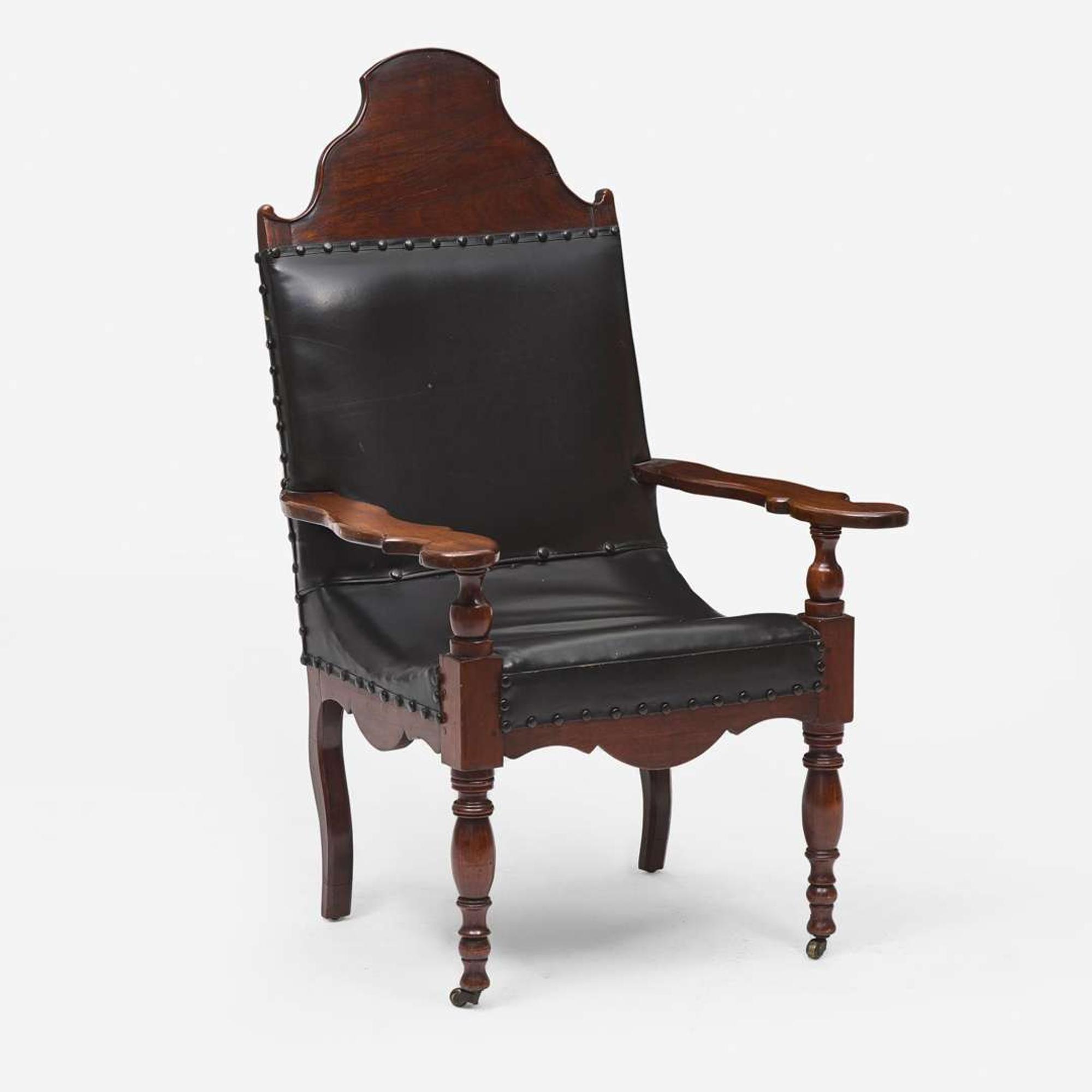 A carved mahogany Campeche or planter's chair Possibly Caribbean, early 19th century