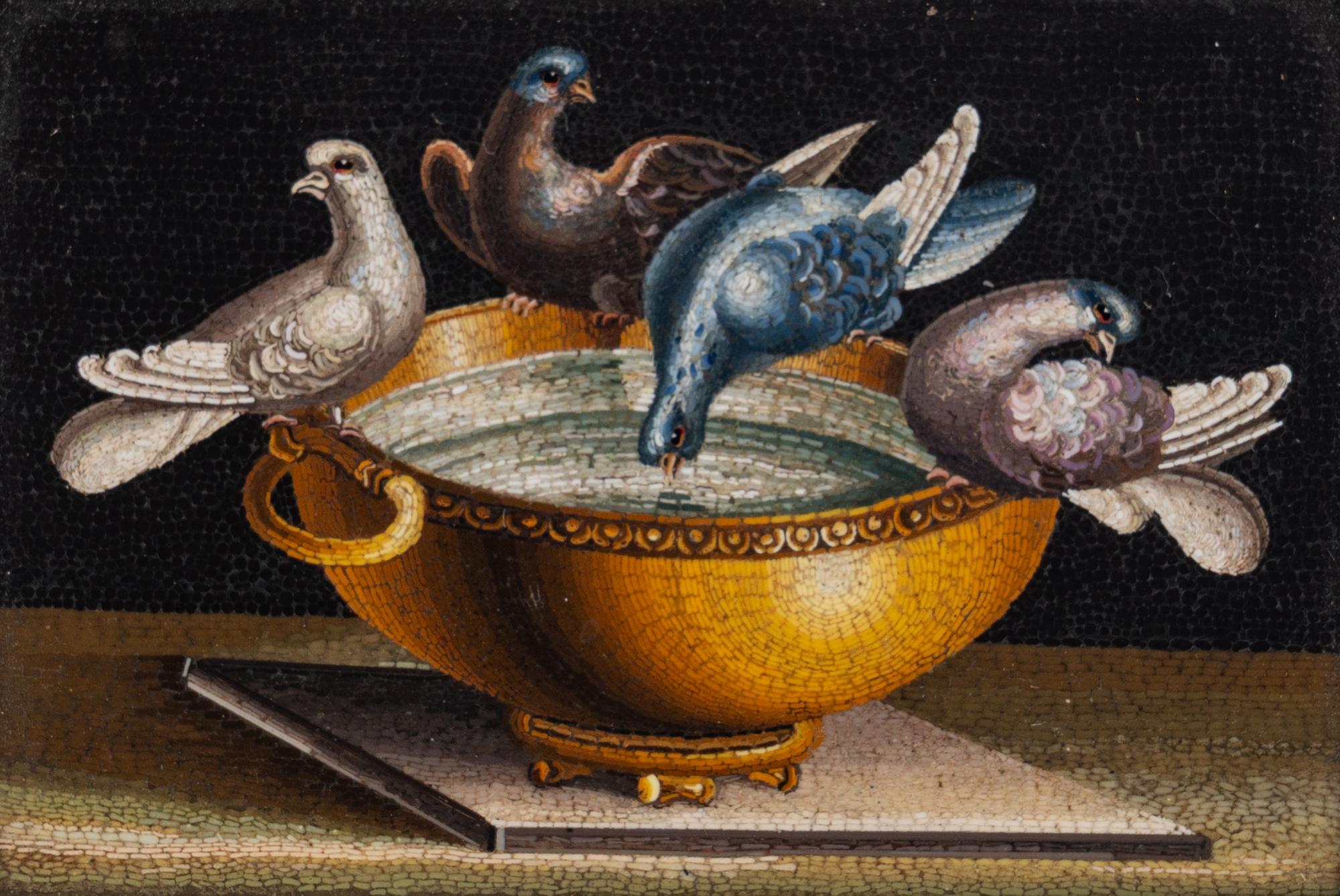 An Italian Micromosaic Plaque of the Doves of Pliny