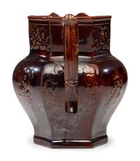 A Rare William Bromley Yellowware Panel Pitcher