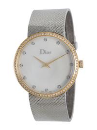 DIOR, STAINLESS STEEL AND 18K YELLOW GOLD 'LA D DE DIOR' WATCH