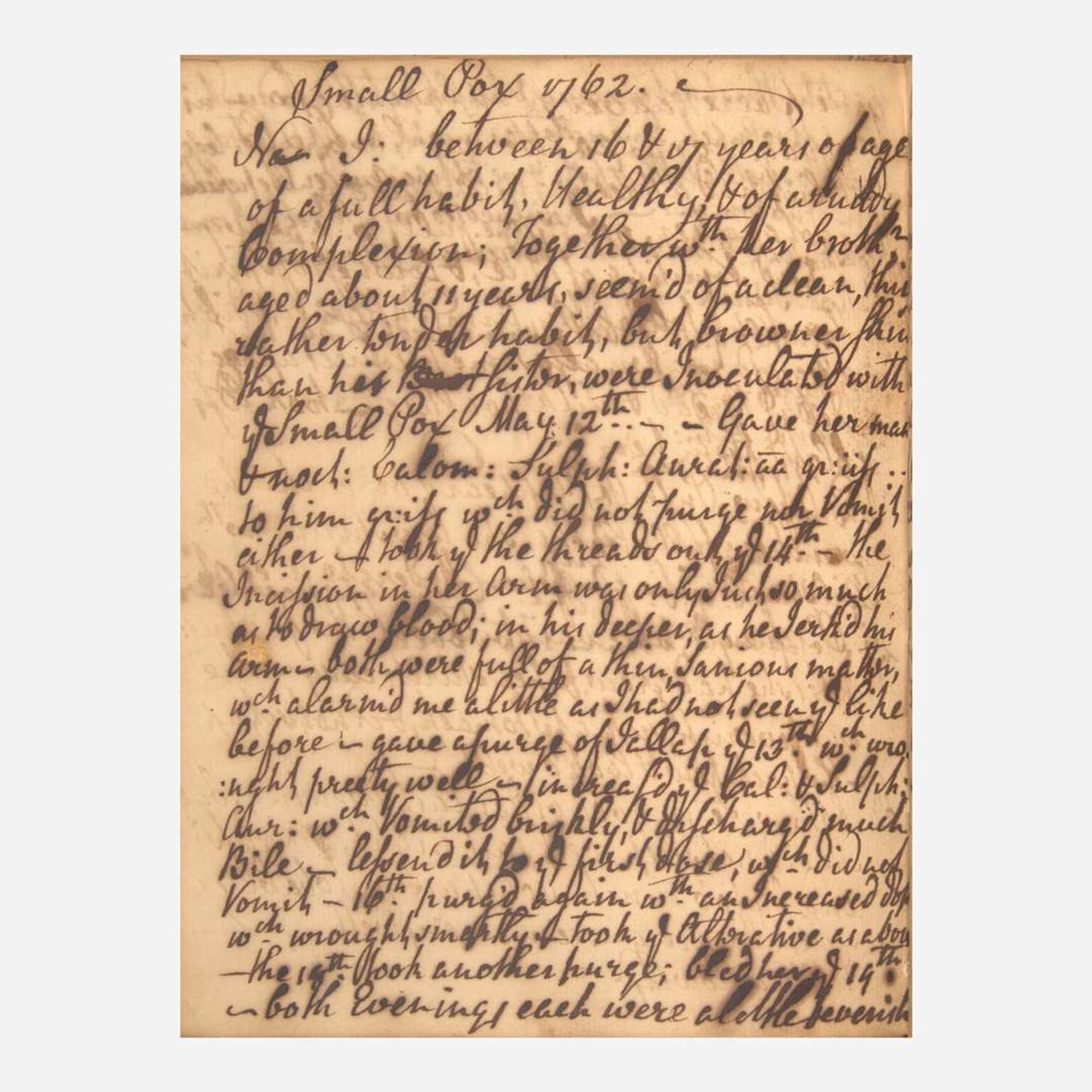 [Science, Medicine & Mathematics] 18th-Century Manuscript Diary