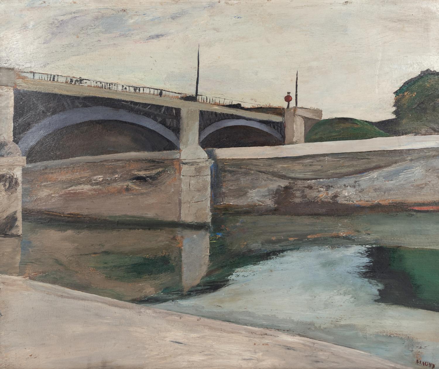 Bridge at Charenton and La Concorde , a pair of paintings Jacques Mauny (French, 1893-1962) and Emile Bouneau (French, 1902-1970)