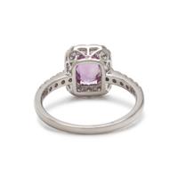 PURPLISH PINK SAPPHIRE AND DIAMOND RING