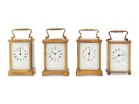 Four French Brass Carriage Clocks