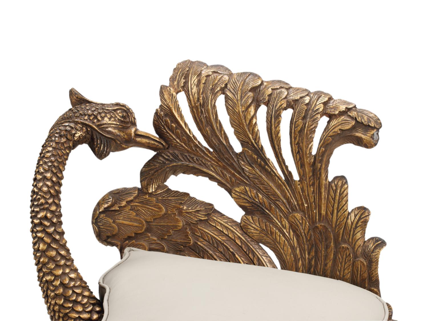 An Italian Giltwood "Grotto" Style Ostrich Chair