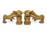 A Pair of Regency Style Brass Chenets