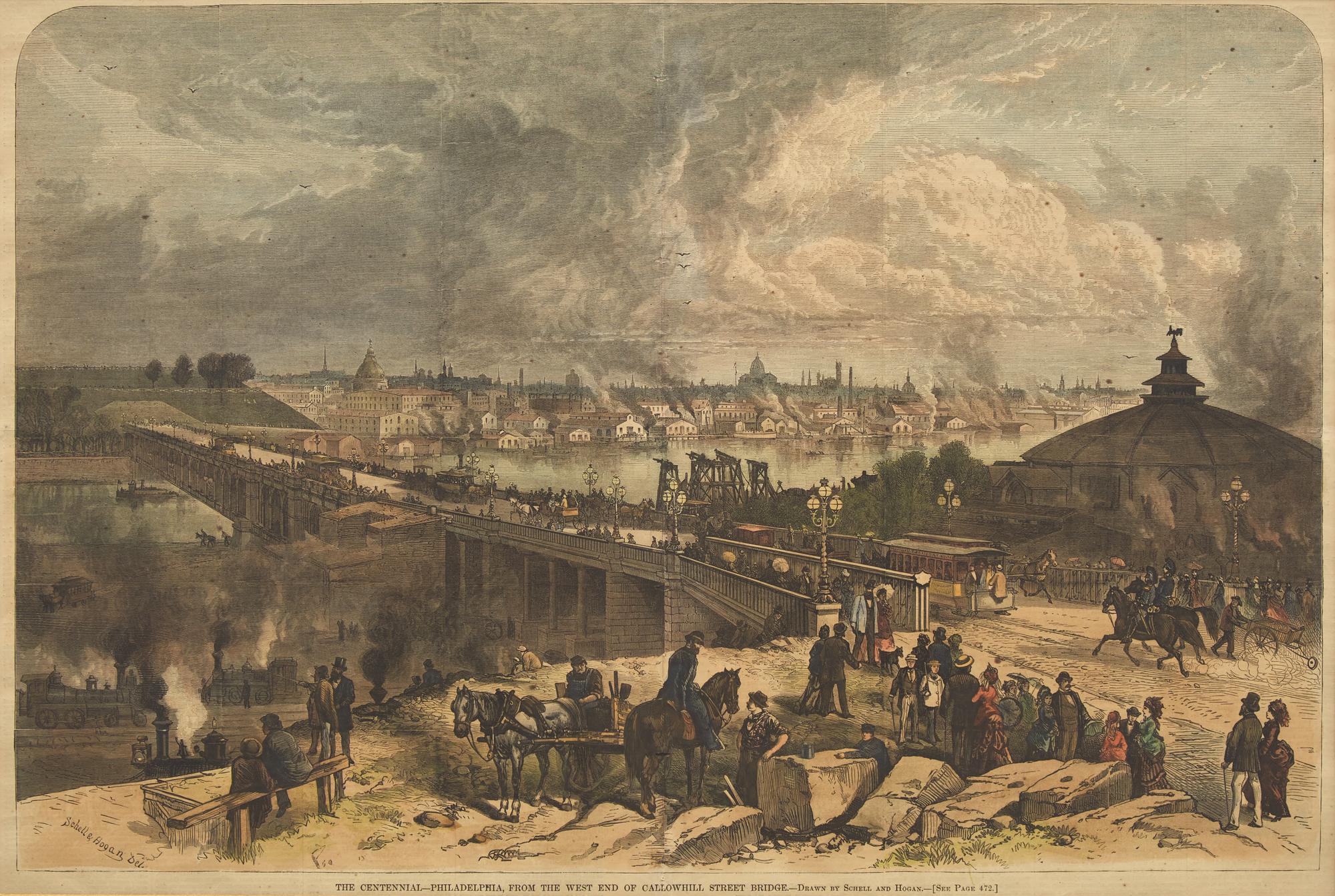 [Philadelphia] Group of 8 views and scenes of Philadelphia and Pennsylvania