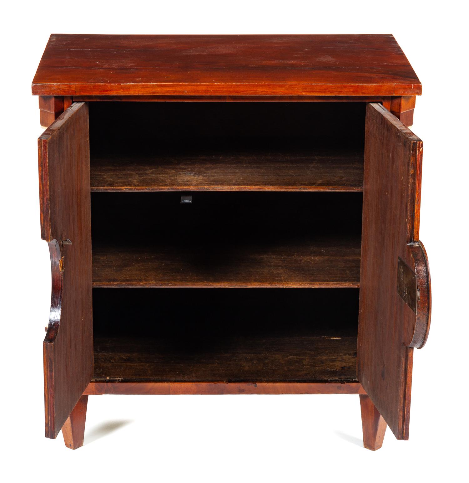 A Biedermeier Mahogany Cabinet Height 31 x width 29 1/8 x depth 18 5/8 inches. — CIRCA 1820s