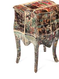 A Pair of Comic-Découpaged Night Stands