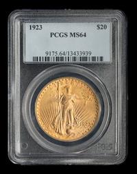 A United States 1923 St. Gaudens $20 Gold Coin