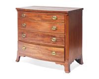 A Federal Bowfront Inlaid Mahogany Chest of Drawers, Mid-Atlantic States, Circa 1800