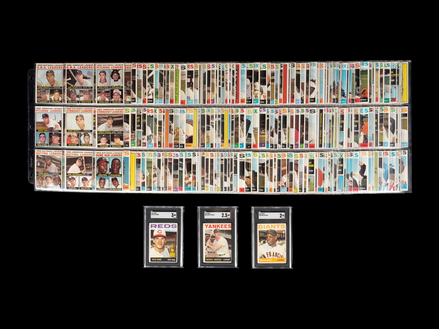 A Complete Set of 1964 Topps Baseball Cards Including SGC Graded Key Cards (585/585),