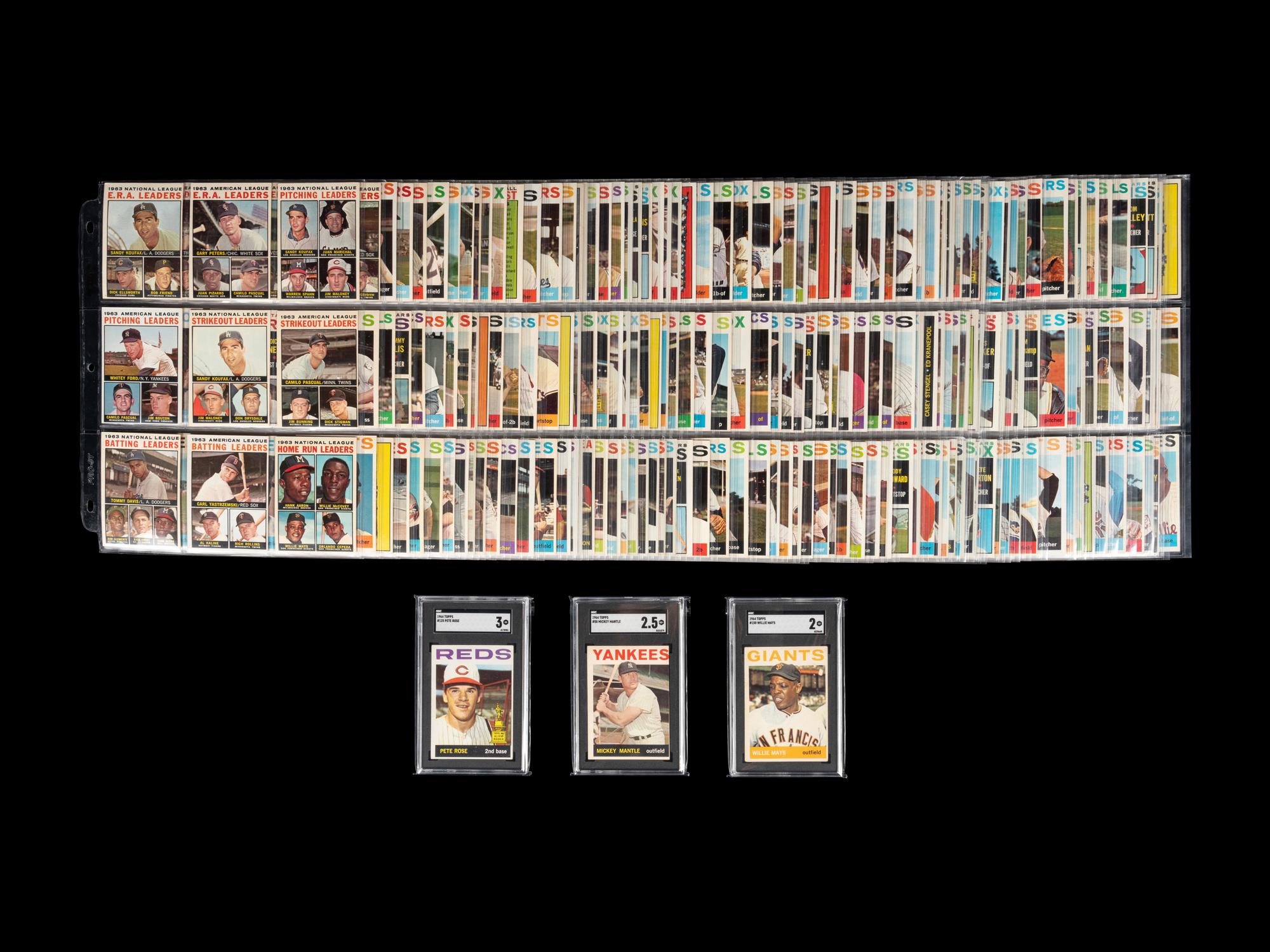 A Complete Set of 1964 Topps Baseball Cards Including SGC Graded Key Cards (585/585),